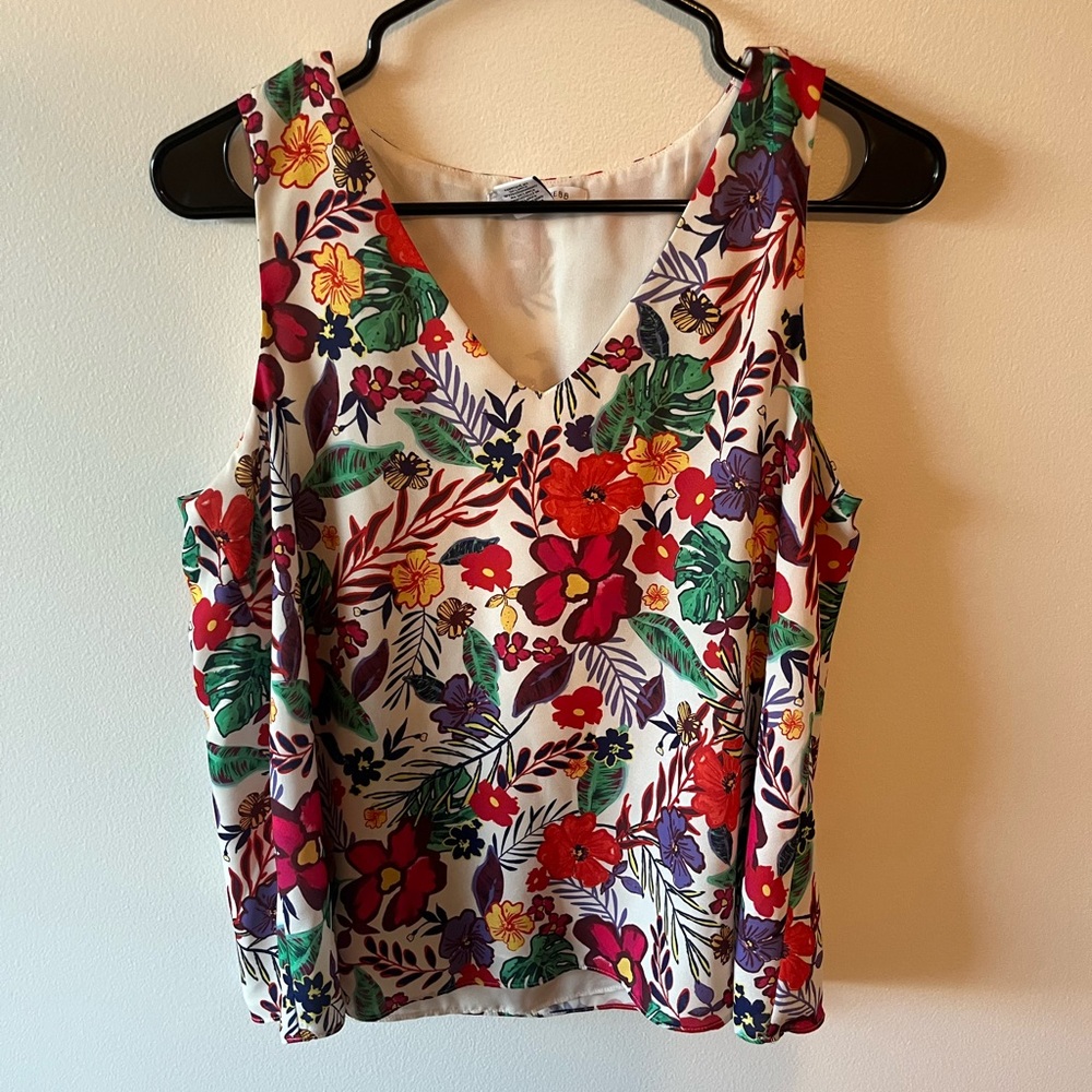 Tropical Floral Loose Fit Tank Too🌺